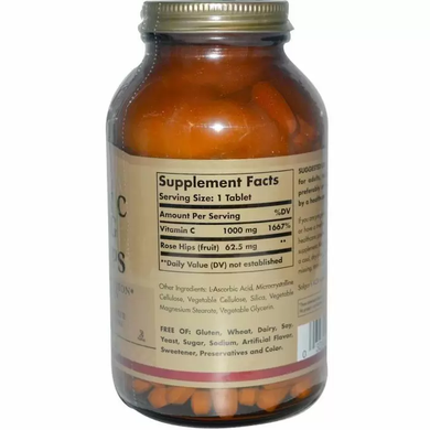 Витамин С шиповник, Vitamin C, Solgar, 1500 мг, 90 таблеток