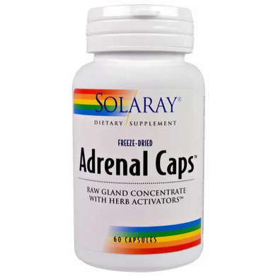 Здоровье надпочечников, Adrenal Caps, Solaray, 60 капсул