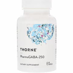 Гамма-аминомасляная кислота, PharmaGABA-250, Thorne Research, 60 кап.