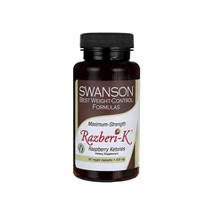 Малинові кетони, Razberi-K, Swanson, максимальна сила, 500 мг, 60 вегетаріанських капсул