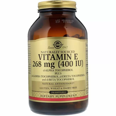 Вітамін Е, Natural Vitamin E, Solgar, 400 МО, 250 капсул