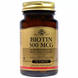 Біотин, Biotin, Solgar, 300 мкг, 100 таблеток: зображення — 1