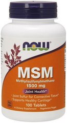 МСМ, Метилсульфонілметан, Now, 1500 мг, 100 пігулок
