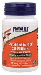 Пробіотик-10, Probiotic, Now Foods, 25 млрд КУО, 30 капсул