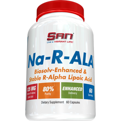 R-Альфа-ліполієва кислота, SAN Nutrition Na-R-ALA 125 мг – 60 капсул