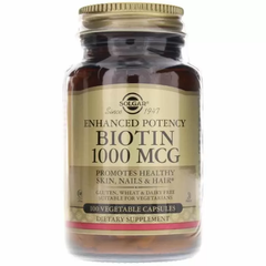 Біотин, Biotin, Solgar 1000 мкг, 100 капсул