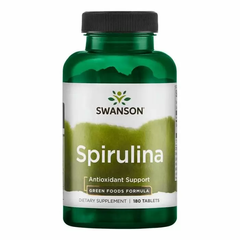Спіруліна, Greens Spirulina, Swanson, 500 мг, 180 таблеток