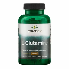 L- глютамин, L-Glutamine, Swanson, 500 мг, 100 капсул