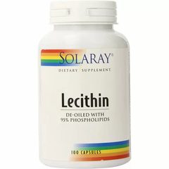 Лецитин із сої, Lecithin, Solaray, 1000 мг, 100 капсул