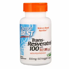 Ресвератрол, Resveratrol, Doctor's Best, 100 мг, 60 капсул