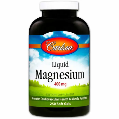 Магний оксид, Liquid Magnesium, Carlson Labs, жидкий, 400 мг, 250 капсул