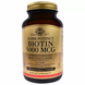 Біотин, Biotin, Solgar, 5000 мкг, 100 капсул: зображення — 1