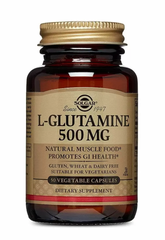 L- глютамин, L-Glutamine, Solgar, 500 мг, 50 вегетарианских капсул