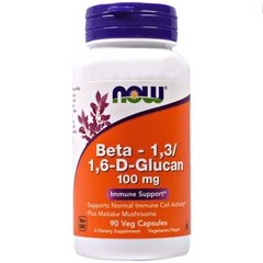 Бета глюкан, Beta-1,3/1,6-D-Glucan, Now, 100 мг, 90 капсул