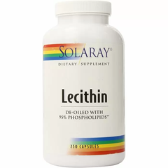 Лецитин із сої, Lecithin, Solaray, 1000 мг, 250 капсул