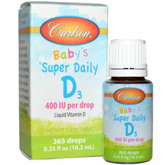 Вітамін Д3, Baby's Vitamin D3, Carlson Labs, для дітей, 400 МО, 10,3 мл