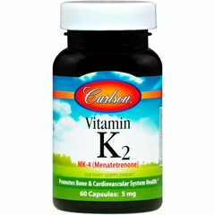 Витамин К2 (менахинон), Vitamin K2 Menatetrenone, Carlson Labs, 5 мг, 60 капсул