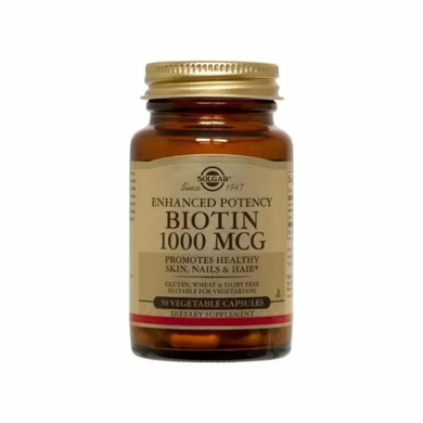 Біотин, Biotin, Solgar 1000 мкг, 50 капсул
