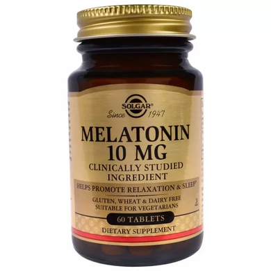 Мелатонин (Melatonin), Solgar, 10 мг, 60 таблеток