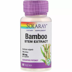 Бамбук, Bamboo, Solaray, экстракт стебля, 300 мг, 60 капсул