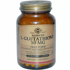 Глутатион, Reduced L-Glutathione, Solgar, пониженный, 50 мг, 90 капсул