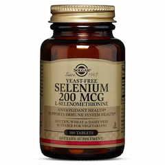 Селен, Selenium, Solgar, без дріжджів, 200 мкг, 100 таблеток