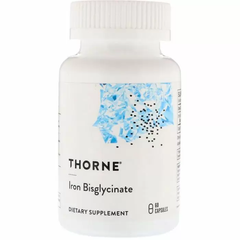 Залізо, Iron Bisglycinate, Thorne Research, 60 капсул