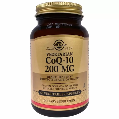 Коэнзим Q10 (CoQ-10), Solgar, 200 мг, 60 капсул