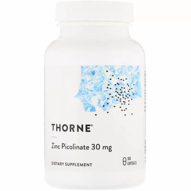 Пиколинат цинка усиленный, Zinc Picolinate, Thorne Research, 30 мг, 180 капсул
