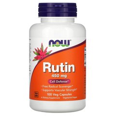 Рутин, Rutin, Now Foods, 450 мг, 100 веганских капсул