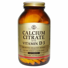 Цитрат кальция + витамин Д3 (Calcium Citrate with Vitamin D3), Solgar, 240 таблеток