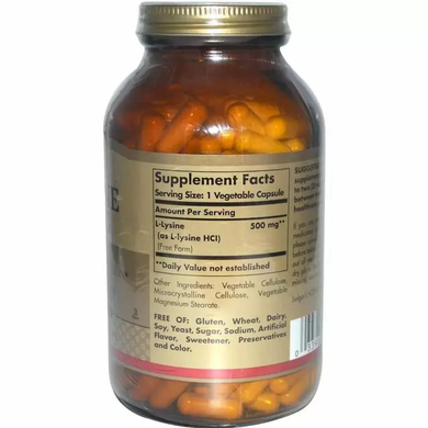 Цистеїн, L-Cysteine, Solgar, 500 мг, 90 капсул