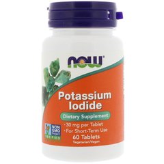 Калий йодид, Potassium Iodide, Now Foods, 30 мг, 60 таблеток