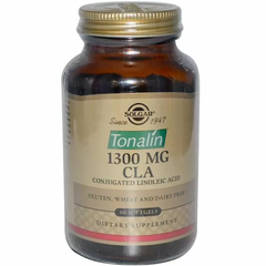 Кон'юговані лінолева кислота, Tonalin CLA (Тоналін), Solgar, 1300 мг, 60 капсул
