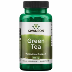 Зеленый чай, Green Tea, Swanson, 500 мг, 100 капсул