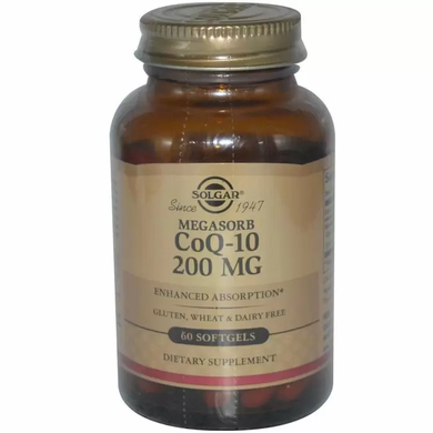 Коензим Q10, CoQ-10, Solgar, 200 мг, 60 гелевих капсул