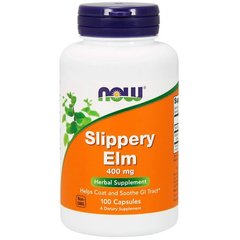 Скользкий вяз, Slippery Elm, Now, 400 мг - 100 веган кап