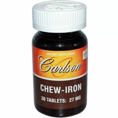 Залізо, Carlson Labs, 27 мг, 30 таблеток