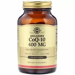 Коэнзим Q10 (Coenzyme Q-10), Solgar, 400 мг, 60 капсул