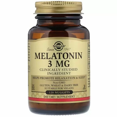 Мелатонін, Melatonin, Solgar, 3 мг, 120 таблеток