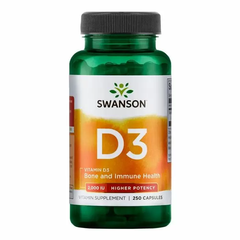 Вітамін Д3, Vitamin D3, Swanson, високоефективний, 2000 МО (50 мкг), 250 капсул
