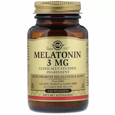 Мелатонин, Melatonin, Solgar, 3 мг, 120 таблеток